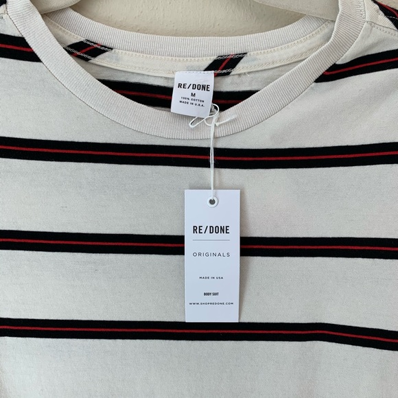 NWT RE/DONE Striped cotton-jersey bodysuit - Picture 4 of 4